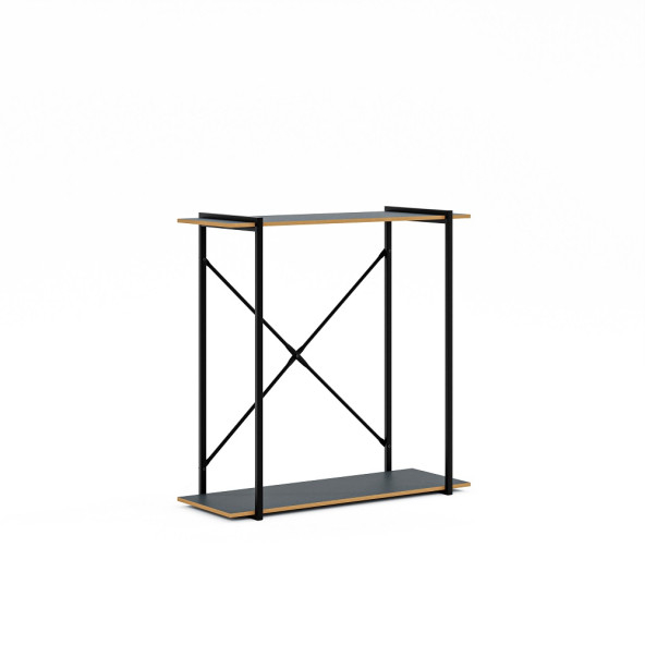 Eportatif Metal Ayaklı Dresuar Raflı Dresuar Dekoratif Metal Dresuar Füme 1378 - 6