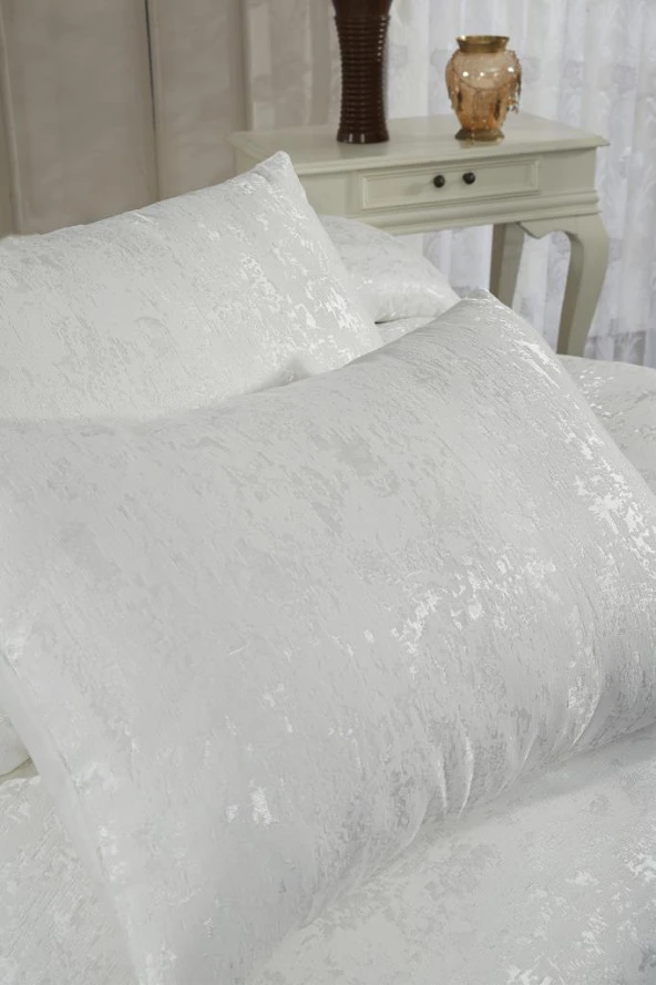 Çeyiz Diyarı Slayka Tek Kişilik Yatak Örtüsü Krem - Resim 4