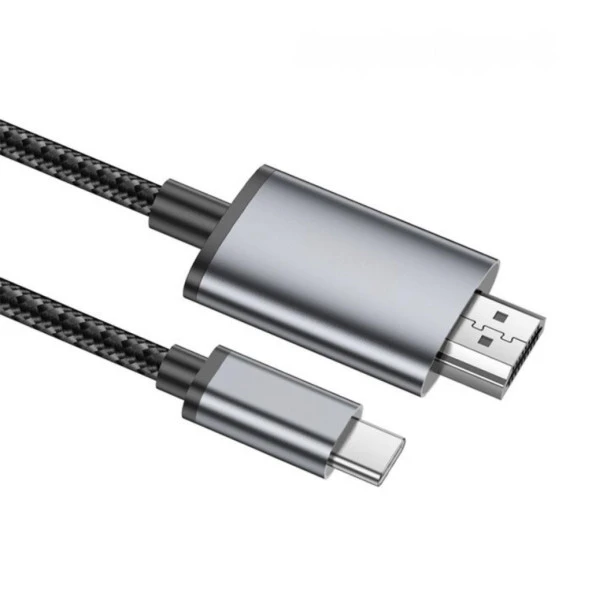 Polham 2 Metre 60Hz 4K Type C to HDMI Görüntü Aktarım Kablosu, Type to HDMİ Çevirici Adaptör