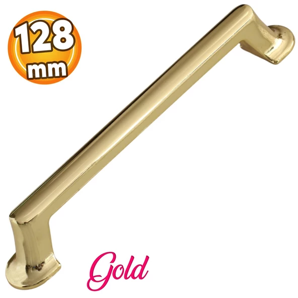 Gold Altın Metal Kulp 128 Mm-12.8 Cm Mobilya Çekmece Mutfak Dolabı Dolap Kapak Kulpları Kulbu