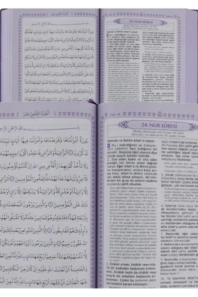 *KAMPANYA*FEYZÜL FURKAN TEFSİRLİ MEAL BÜYÜK BOY CİLTLİ LİLA RENK SERVER YAYIN - 6