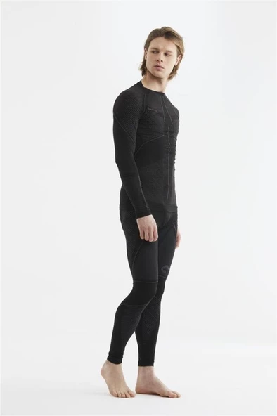 Panthzer  EXTREME  Muscle Baselayer Long Sleeve T-Shirt Men/ Black-Grey ( Polygiene) - Resim 2
