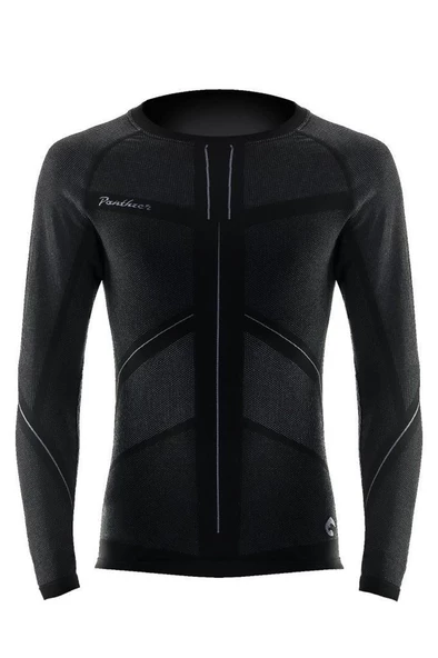Panthzer  EXTREME  Muscle Baselayer Long Sleeve T-Shirt Men/ Black-Grey ( Polygiene) - Resim 4