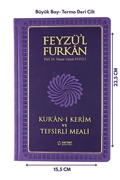 *KAMPANYA*FEYZÜL FURKAN TEFSİRLİ MEAL BÜYÜK BOY CİLTLİ LİLA RENK  SERVER YAYIN - 2