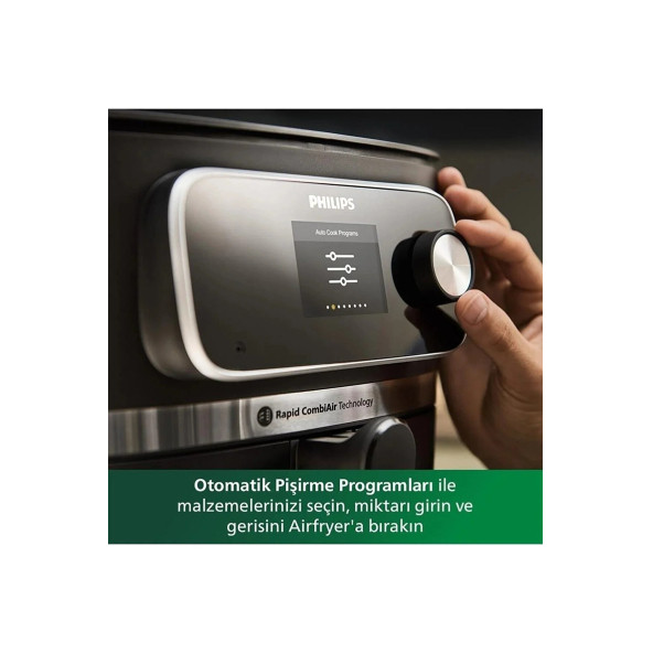 Philips 7000 Serisi XXL Airfryer, Uzaktan Bağlantı, Gıda Termometreli, 2kg, 8.3L, HD9880/90 - 2