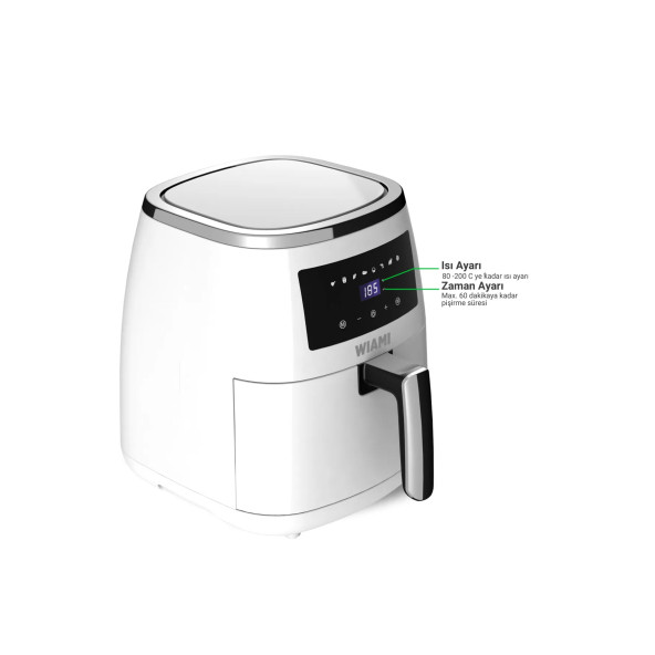 Wiami Wiami Air Fryer 5 Litre Beyaz Akıllı Fritöz - 3
