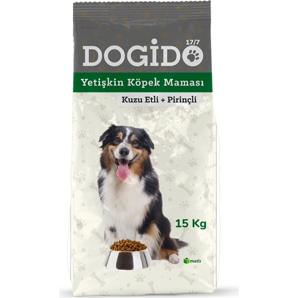 Dogido Plus Kuzu Etli ve Pirinçli 15 kg Yetişkin Köpek Maması