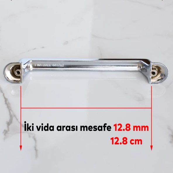 Krom Metal Kulp 128 mm-12.8 cm Mobilya Çekmece Mutfak Dolabı Dolap Kapak Kulpları Kulbu - Resim 2