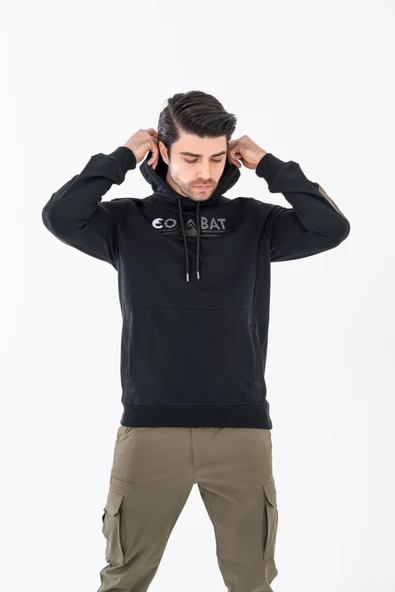 Combat Tactical Baskılı Uzun Kol Sıfır Yaka Tişört Bisiklet Yaka Günlük Basic Sweatshirt - 2