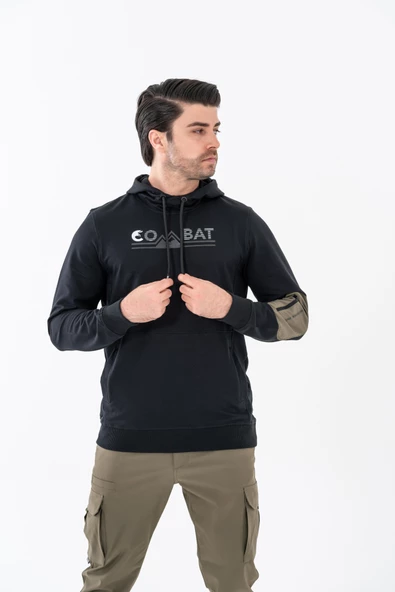 Combat Tactical Baskılı Uzun Kol Sıfır Yaka Tişört Bisiklet Yaka Günlük Basic Sweatshirt