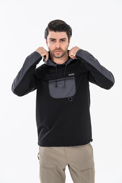 Combat Tactical Outdoor Baskılı Uzun Kol Sıfır Yaka Tişört Bisiklet Yaka Günlük Basic Sweatshirt - 908