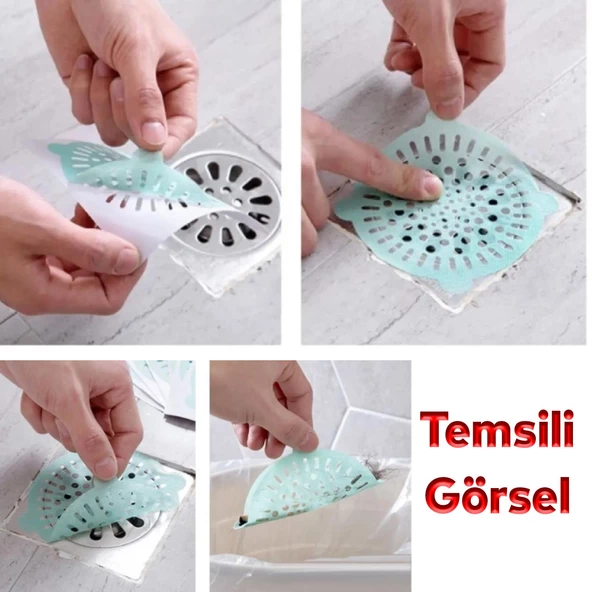 Kıl Kir Pis Tutucu Süzgeç Kullan At Yapışkanlı Banyo Lavabo Gider Filtresi Boru Tıkama Önleme 10'lu - 2