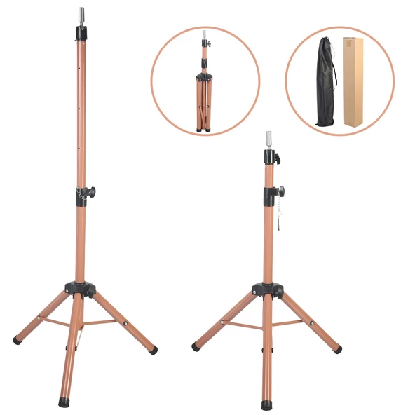 Kuaför Eğitim Mankeni İçin Metal Tripod - Sütlü Kahve + Taşıma Çantası TRIPOD-SUTLU-KAHVE