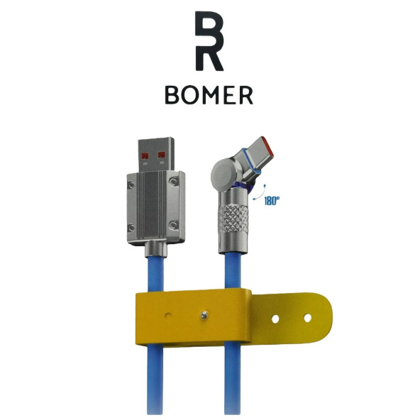 Bmr 3802 120w 6a Type-c Usb 180 Derece Döner Başlı Işıklı Dayanıklı Oyuncu Şarj Data Kablosu