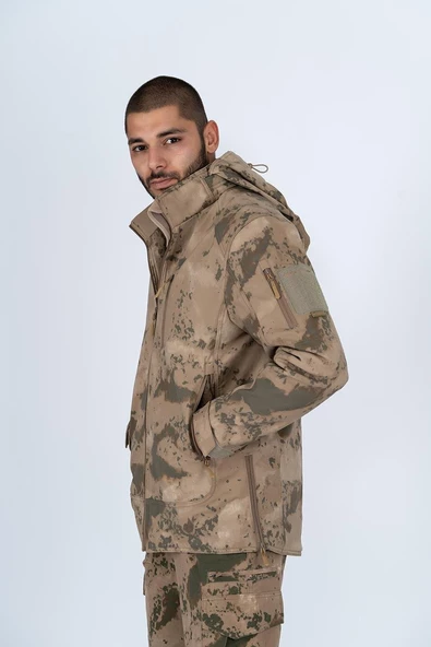 Combat Tactical Outdoor Kamuflaj Mont Su Rüzgar Geçirmez Erkek Softtjell Mont - 305