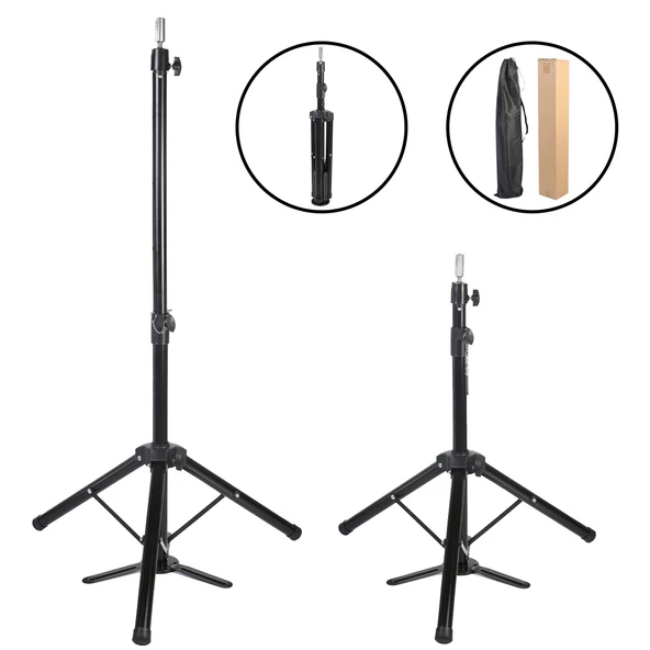 Kuaför Eğitim Mankeni İçin Ayaklı Metal Tripod - Siyah + Taşıma Çantası TRIPOD-ASIYAH