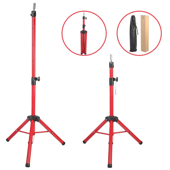 Kuaför Eğitim Mankeni İçin Metal Tripod - Kırmızı + Taşıma Çantası TRIPOD-KIRMIZI - 5