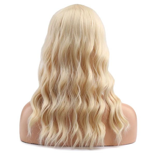 Dalgalı Kısa Perçemli Fiber Sentetik Peruk - Platin H9882-88 - Resim 4