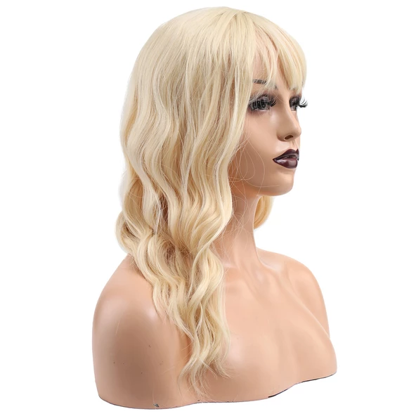 Dalgalı Kısa Perçemli Fiber Sentetik Peruk - Platin H9882-88 - Resim 2