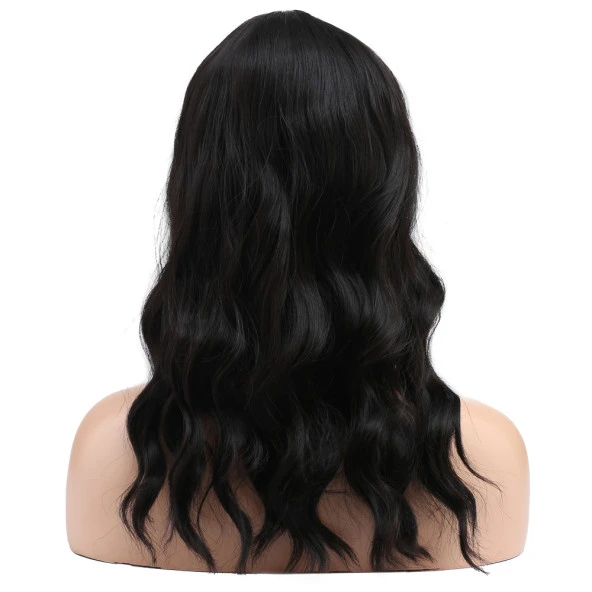 Dalgalı Kısa Perçemli Fiber Sentetik Peruk - Koyu Kestane H9882-4 - Resim 4