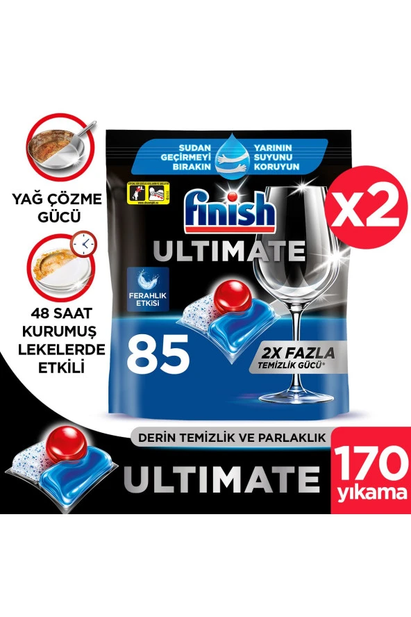 Finish Ultimate Hepsi Bir Arada 170 Kapsül Bulaşık Makinesi Deterjanı Tableti (85X2)