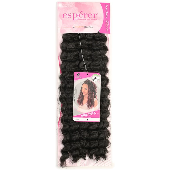 Nice Bulk Afro Su Dalgası Saç - Koyu Kestane NiceBulk-2 - 3