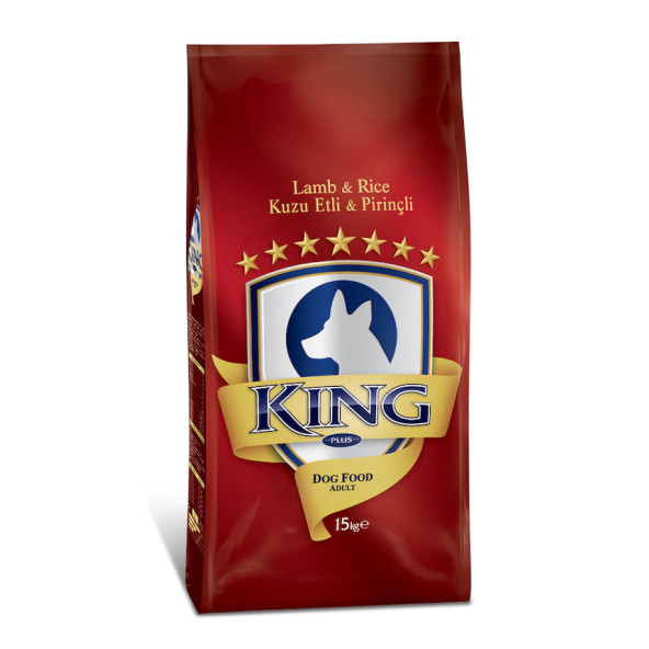 King Plus Kuzu Etli Pirinçli Yetişkin Köpek Maması 15 KG