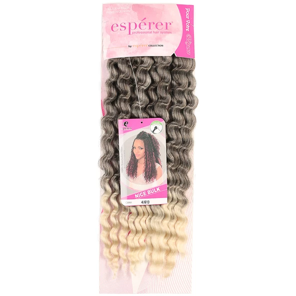 Nice Bulk Afro Su Dalgası Saç - Kahve / Platin Ombreli NiceBulk-4/613 - Resim 2