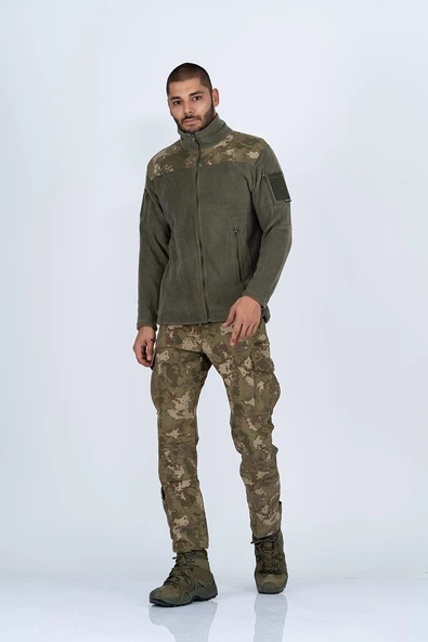 Bikatex Taktik Dik Yaka Erkek Polar Mont Kamuflaj - 321 - 3
