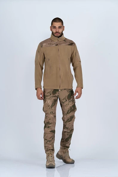 Bikatex Taktik Dik Yaka Erkek Polar Mont Kamuflaj - 321 - 4