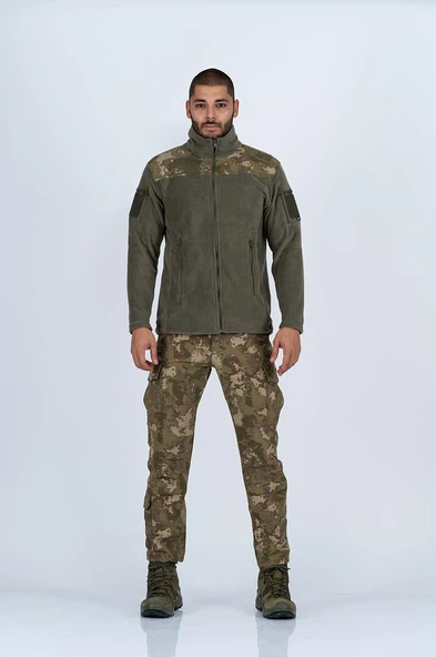 Bikatex Taktik Dik Yaka Erkek Polar Mont Kamuflaj - 321 - 4