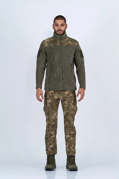 Bikatex Taktik Dik Yaka Erkek Polar Mont Kamuflaj - 321 - 2