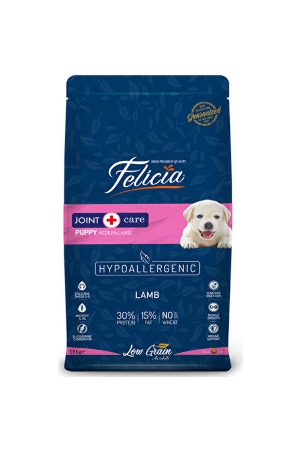 Felicia Kuzulu Large Breed Hypoallergenic Az Tahıllı Yavru Köpek Maması 15 Kg