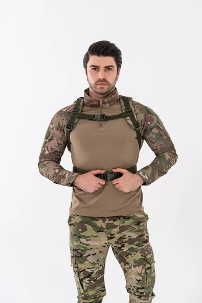Combat Tactical Outdoor Taktik 35 Lt Sırt Çantası Su Geçirmez Yürüyüş Seyahat Dağcı Kamp Trekking Sırt Çantası 35 Lt-Kamuflaj-658 - 6