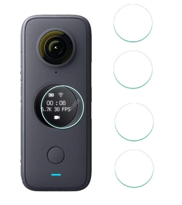 Tfy Store Insta 360 One X2 360 Aksiyon Kamerası Uyumlu 4 Adet Şeffaf Ekran koruyucu Jelatin