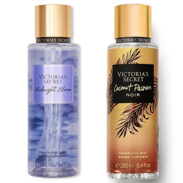 Victoria's Secret Midnight Bloom-Coconut Passion Noir Vücut Spreyi İkili Set