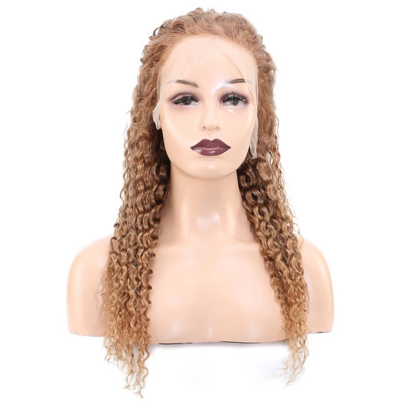 Afro Dalga Front Lace Gerçek Tül Peruk - Kumral - 60-65cm WW10-20INCH