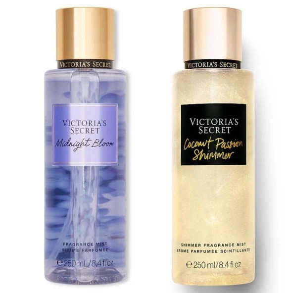 Victoria's Secret Midnight Bloom-Coconut Passion Shimmer Vücut Spreyi İkili Set