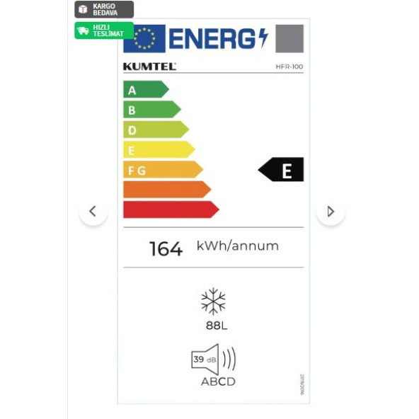 KUMTEL 3 Çekmeceli Dikey Dondurucu 88L HFR-100 - 3
