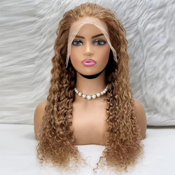 Afro Dalga Front Lace Gerçek Tül Peruk - Balköpüğü - 70-75cm WW12-26INCH