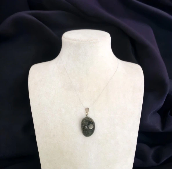 Hint Akik Doğal Taş Çelik Zincirli Kolye - 2