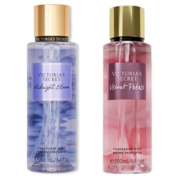 Victoria's Secret Midnight Bloom-Velvet Petals Vücut Spreyi İkili Set