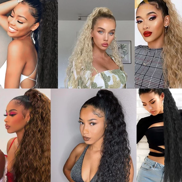 Tokalı Kabarık Dalgalı At Kuyruğu - Koyu Kahve T641-2-33-PM-14X - 5