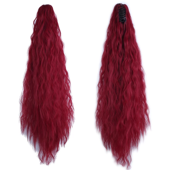 Tokalı Kabarık Dalgalı At Kuyruğu - Kızıl T641-850A-PM-14X ürün görseli 1