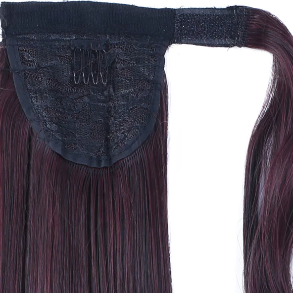 Bağlamalı Düz At Kuyruğu - Koyu Kızıl M150-4T118-PM-14X - Resim 4