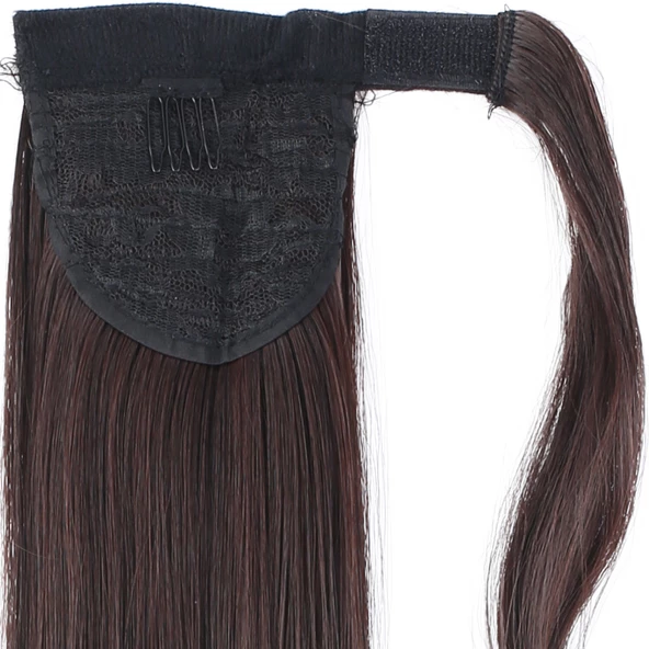 Bağlamalı Düz At Kuyruğu - Koyu Kahve M150-2-33-PM-14X - Resim 4