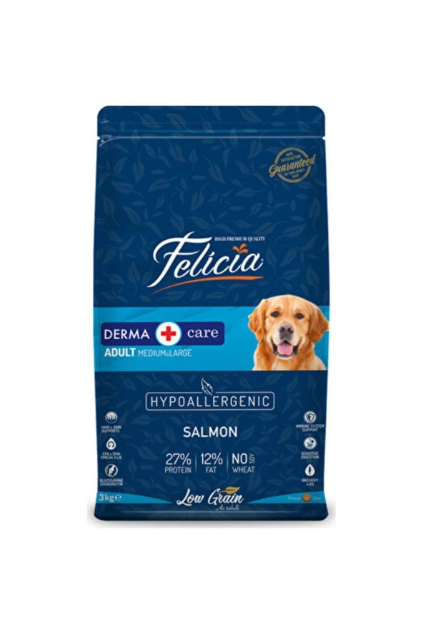 Felicia Hypoallergenic Somonlu Düşük Tahıllı Yetişkin Köpek Maması 3kg