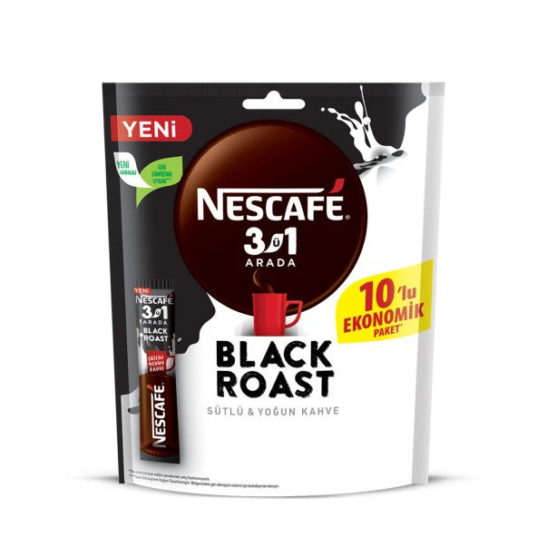 Nescafe 3'ü 1 Arada Black Roast Kahve 15 gr 40 Adet