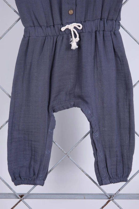 Babyhola %100 Pamuk Kız Bebek Yazlık Müslin Tulum Saç Bandı 2'li Bayramlık Set 4931 - 4