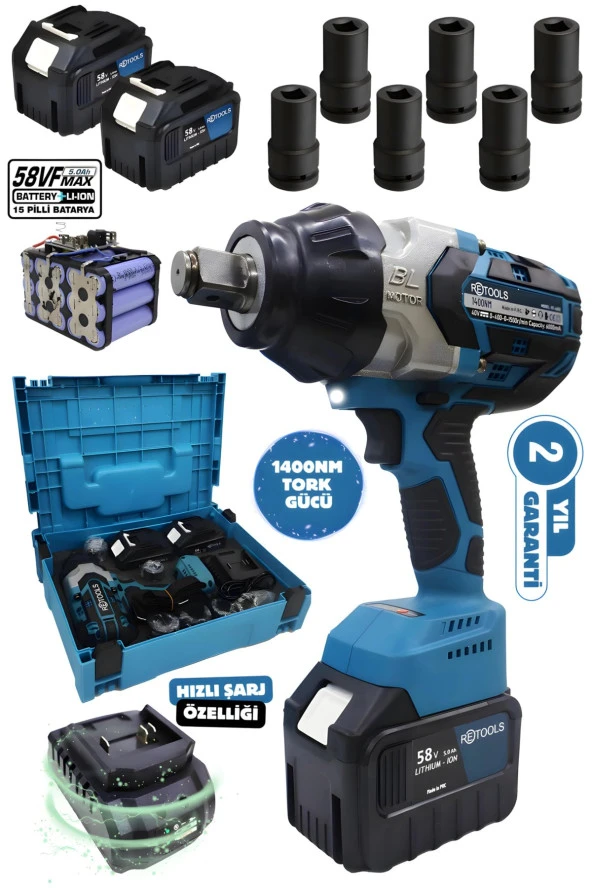 RETOOLS 1400NM TORKLU 15 PİLLİ